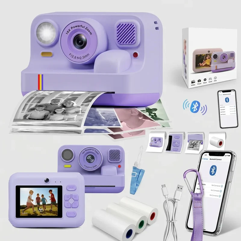 Appareil Photo Enfant Snapio | Imprimante photo portable intégrée, double objectif et impression instantanée