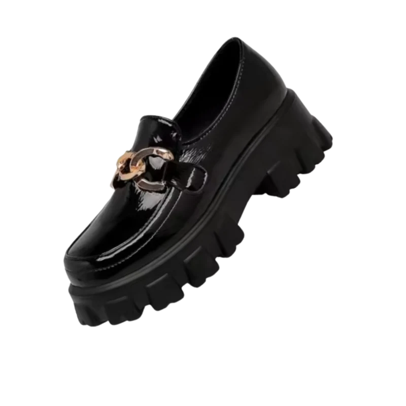 Mocassins en cuir élégants à semelles épaisses
