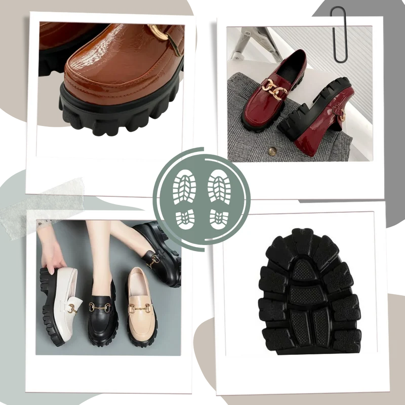 Mocassins en cuir élégants à semelles épaisses