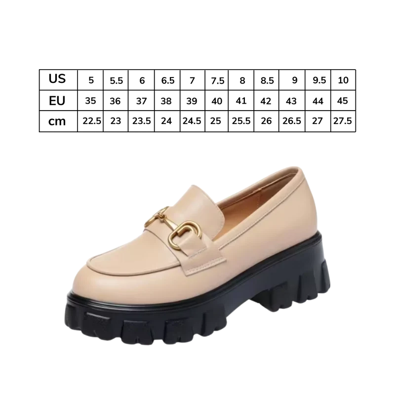 Mocassins en cuir élégants à semelles épaisses