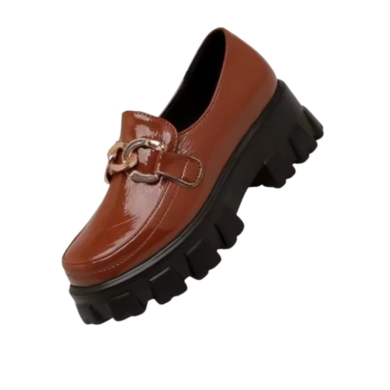 Mocassins en cuir élégants à semelles épaisses
