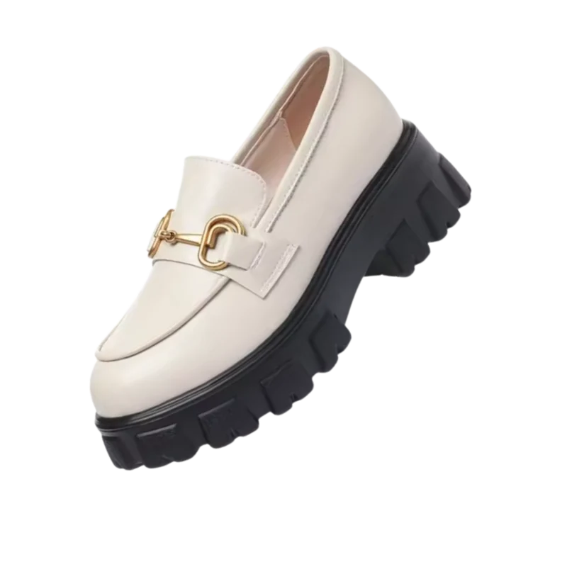 Mocassins en cuir élégants à semelles épaisses