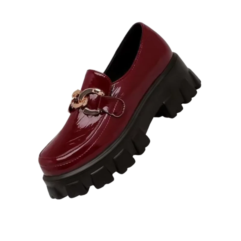 Mocassins en cuir élégants à semelles épaisses