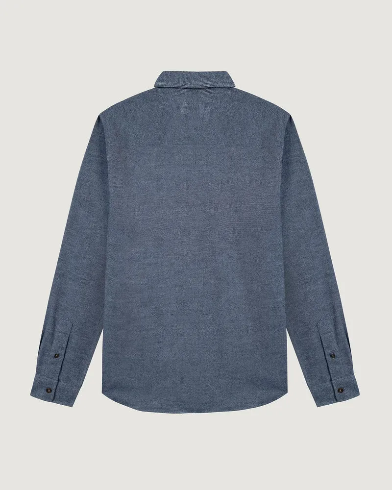 Maison Labiche Chemise Bonne Graine en Flanelle Blue