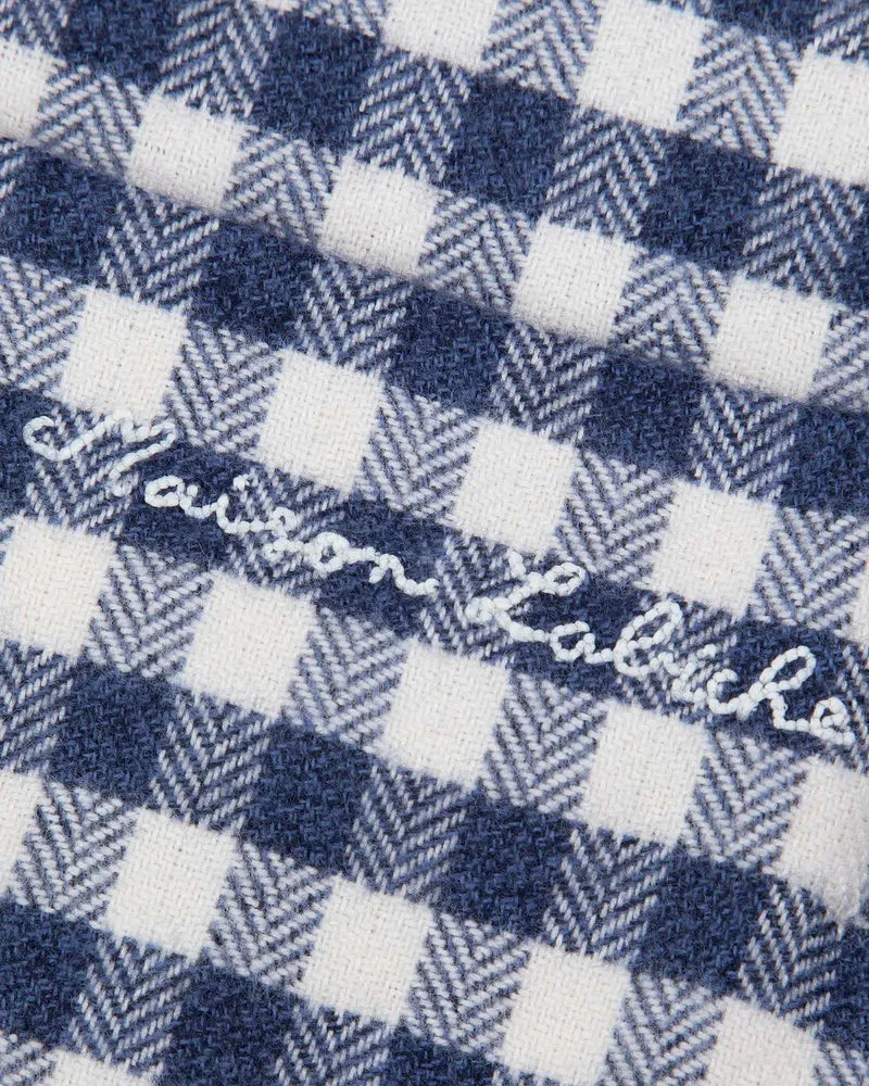 Maison Labiche Chemise Bonne Graine en Flanelle Square Blue