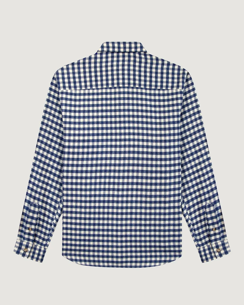 Maison Labiche Chemise Bonne Graine en Flanelle Square Blue
