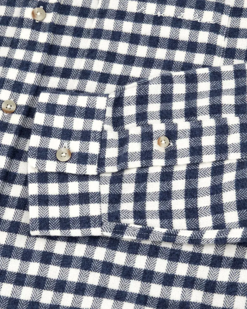 Maison Labiche Chemise Bonne Graine en Flanelle Square Blue