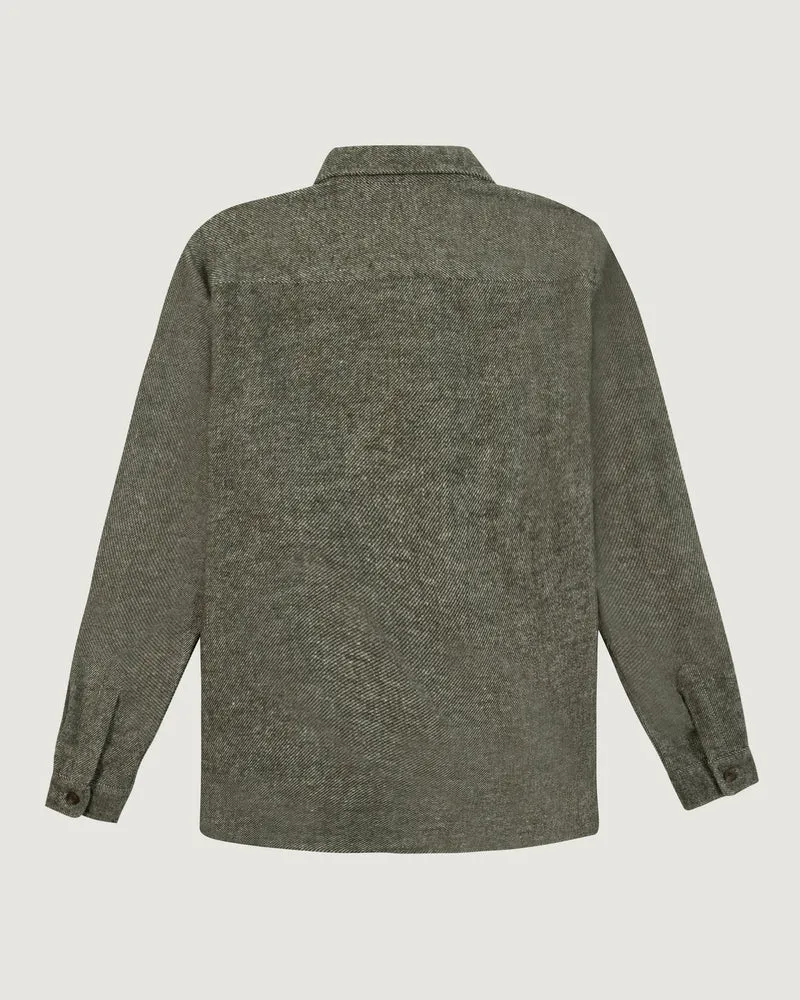 Maison Labiche Surchemise Monge en Flanelle de Laine Oak Green