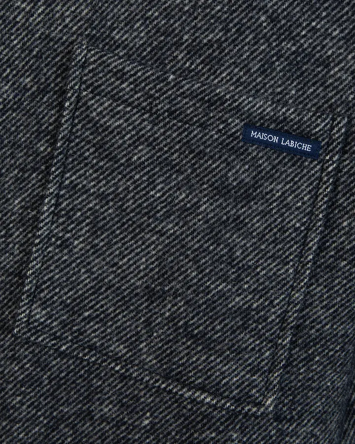 Maison Labiche Surchemise Monge en Flanelle de Laine Dark Navy