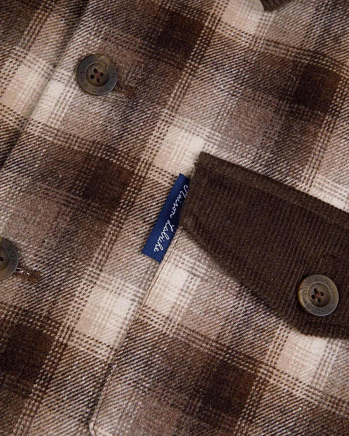Maison Labiche Veste Sabrier en Laine Plaid Sand Blue