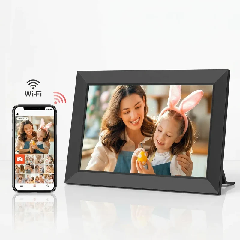Cadre Photo Numérique Connecté 10,1" | Cadre numérique Wi-Fi tactile HD, 32 Go