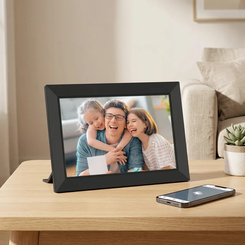Cadre Photo Numérique Connecté 10,1" | Cadre numérique Wi-Fi tactile HD, 32 Go