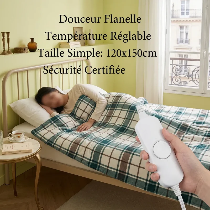 Couverture Chauffante Cocoona | Plaid chauffant de lit épais en peluche à thermostat automatique, 220 V