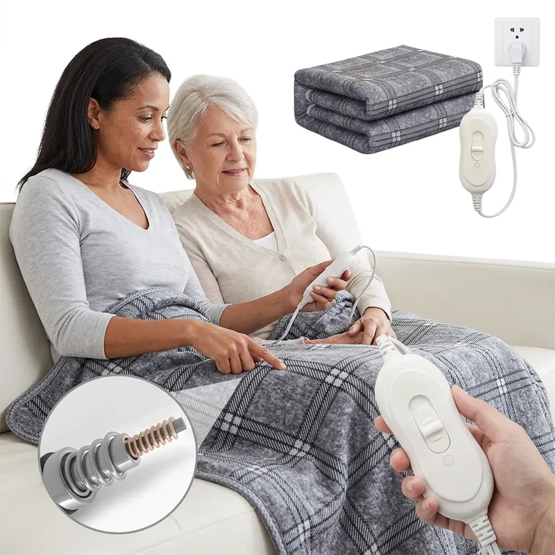 Couverture Chauffante Cocoona | Chauffe-lit électrique double à thermostat automatique, 220 V
