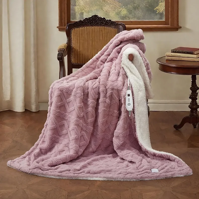 Couverture Chauffante Cocoona | Plaid chauffant en polaire 6 niveaux à contrôle LCD, 180 × 130 cm