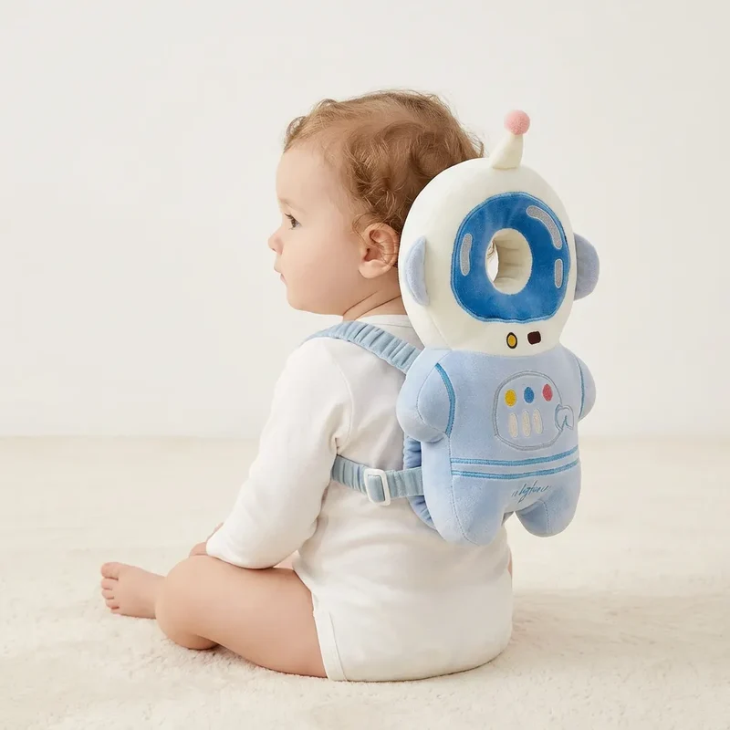 Doudou pour Bébé Protecteur | Coussin anti-chute à porter, protège-tête et dos motif astronaute