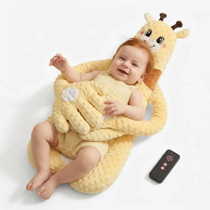 Doudou pour Bébé Câlin | Coussin de tapotement apaisant à télécommande, 3 modes réglables