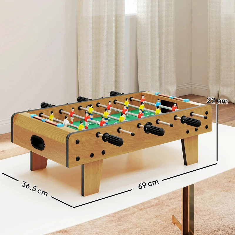 Table de Baby-Foot HOMCOM | Baby-foot de table compact 69 cm pour enfants dès 6 ans