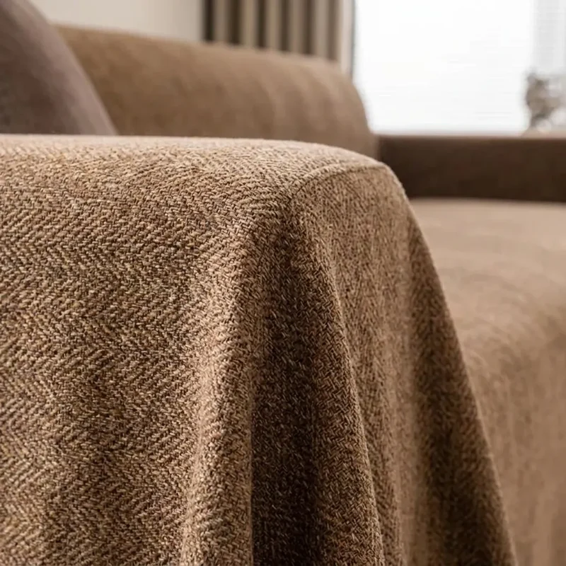 Housse de Canapé Chenya | Plaid-housse chenille chevrons antidérapant anti-griffures