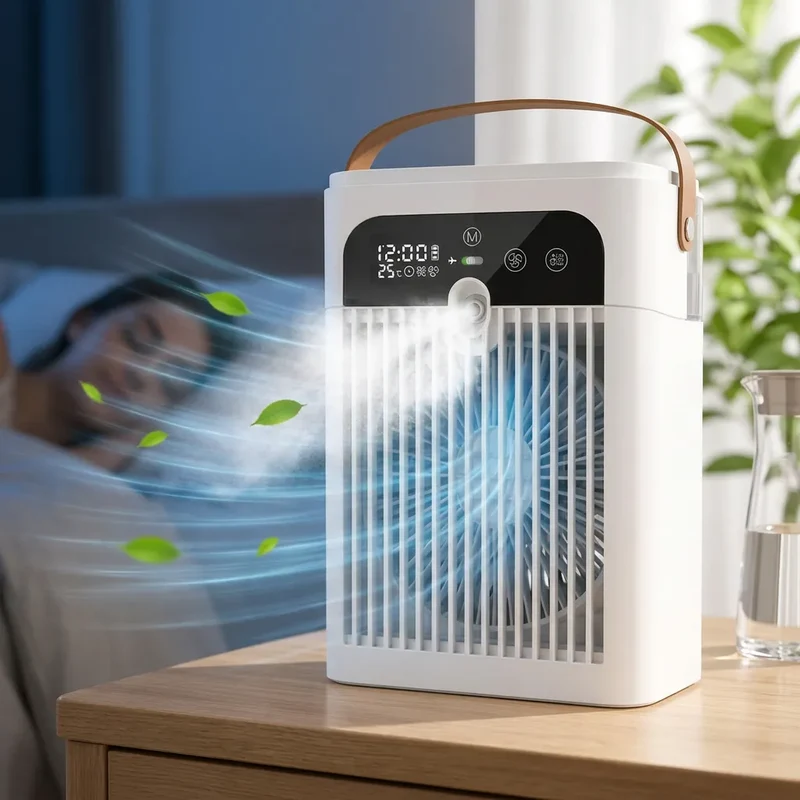 AeroMist | Ventilateur Brumisateur Rafraîchisseur d'Air Portable Rechargeable