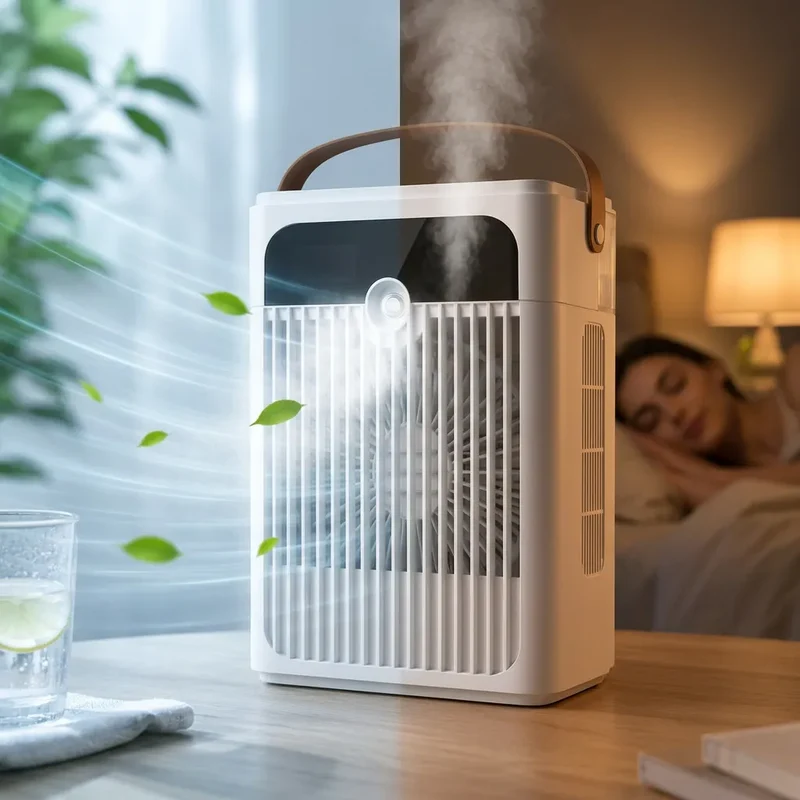 AeroMist | Ventilateur Brumisateur Rafraîchisseur d'Air Portable Rechargeable