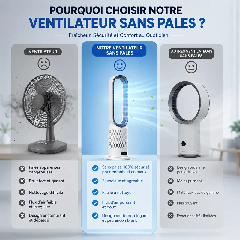 ArcticFlow | Ventilateur Brumisateur Refroidisseur d'Air Climatiseur Mobile Sans Pales