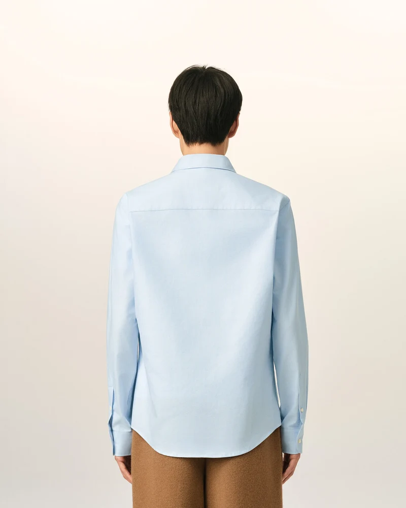 AMI Chemise Classique Ami de Coeur Rouge Oxford Bleu Ciel