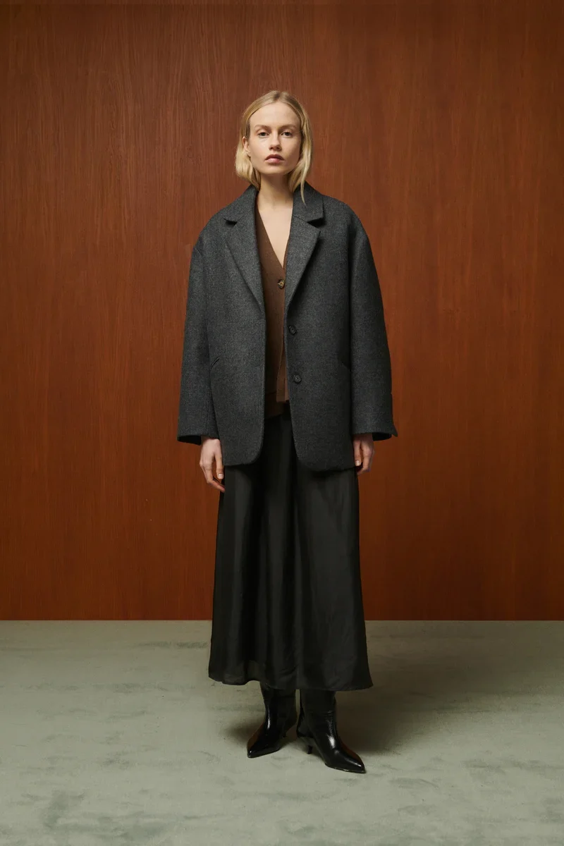 Bellepiece Veste Kate Oversize en Laine Grey
