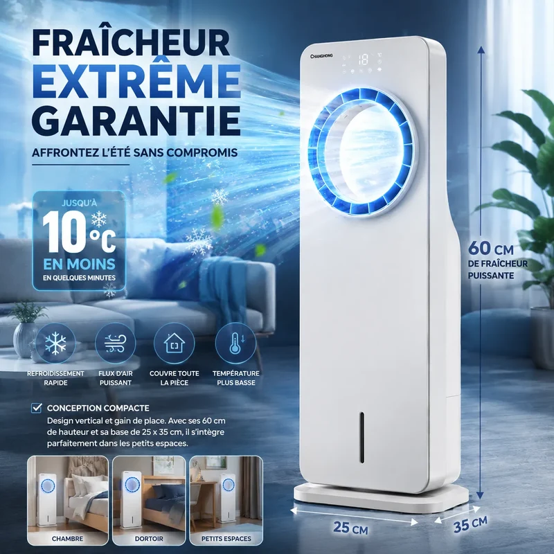 FrostTower | Ventilateur Brumisateur Refroidisseur d'Air Climatiseur Mobile 4L