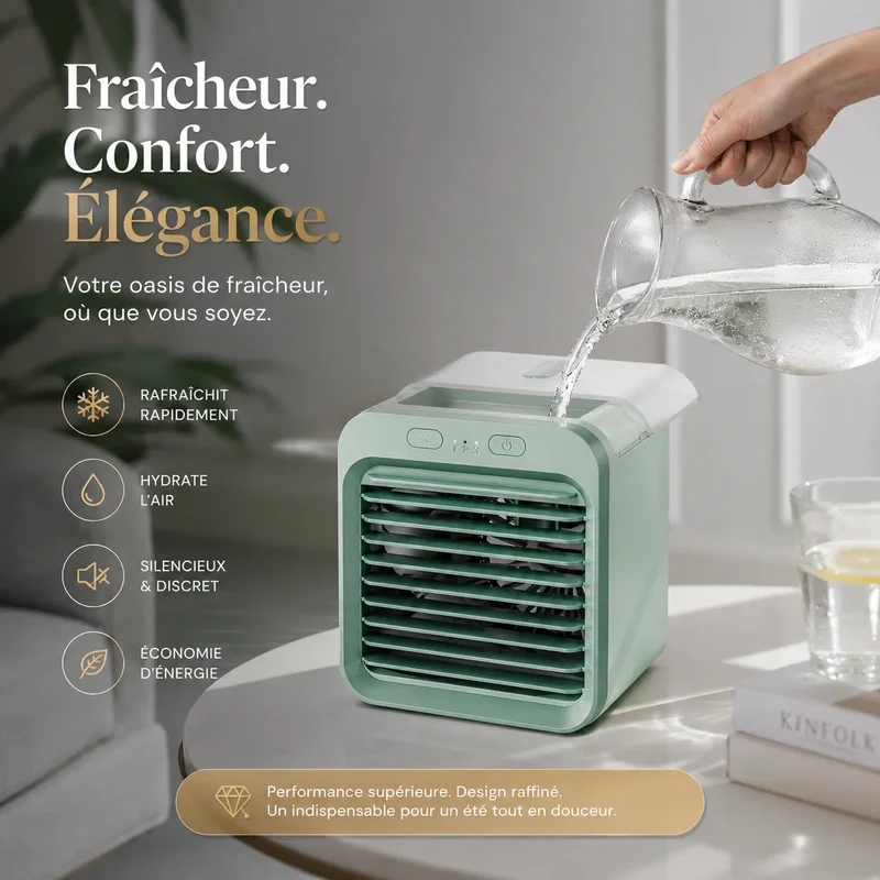 FrostMini | Ventilateur Brumisateur Refroidisseur d’Air Portable USB