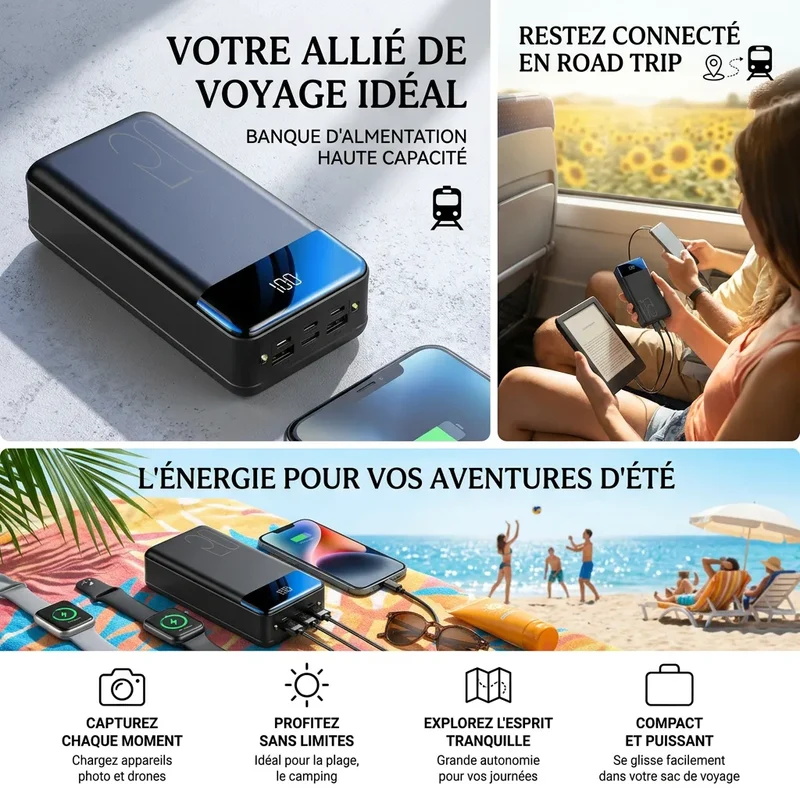 TitanCharge™ | Power Bank Haute Capacité 100 000 mAh avec Charge Rapide