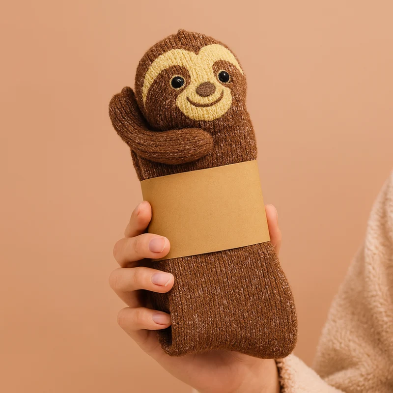 CozyPaws | Chaussettes Cocooning Antidérapantes avec Motif Animal 3D