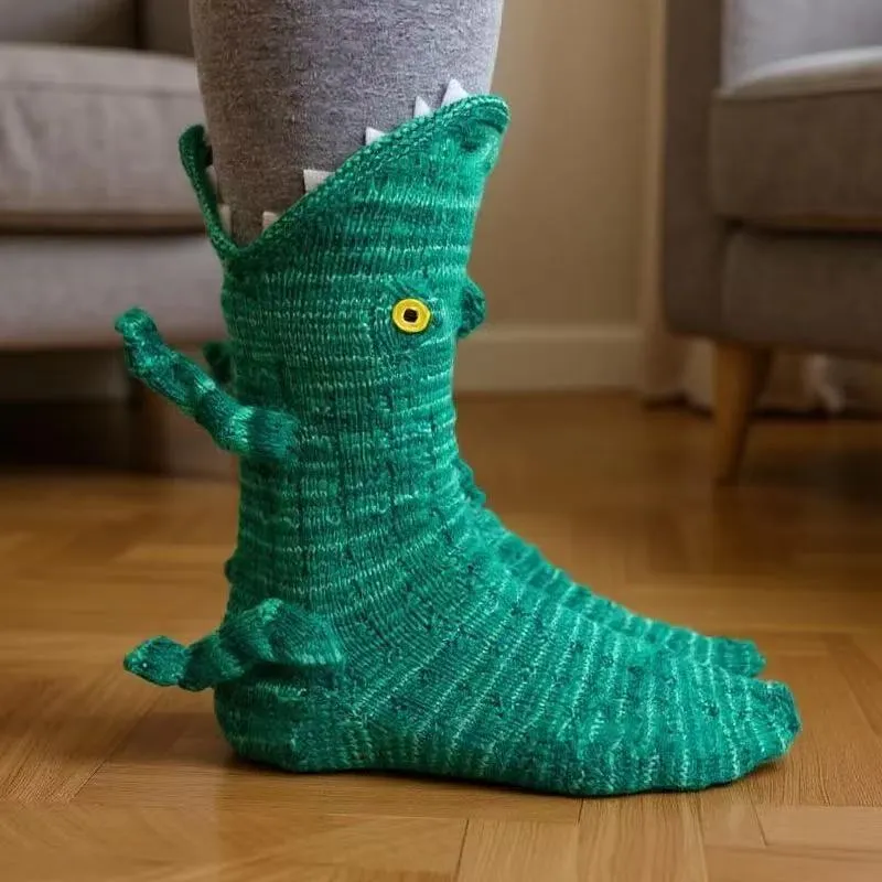 CozyPaws | Chaussettes Cocooning Antidérapantes avec Motif Animal 3D