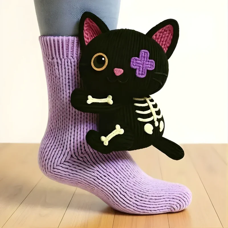 CozyPaws | Chaussettes Cocooning Antidérapantes avec Motif Animal 3D