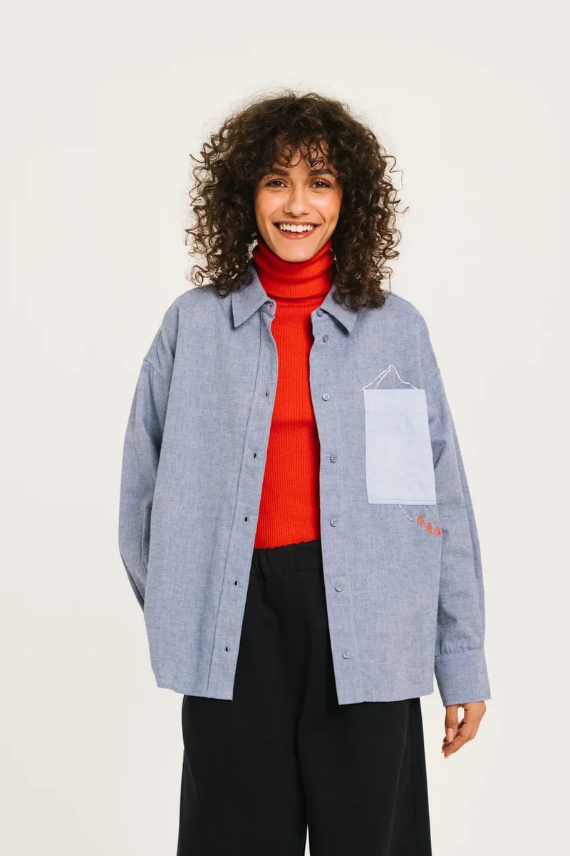 SacreCoeur Chemise Baylie Chevrons Bleu