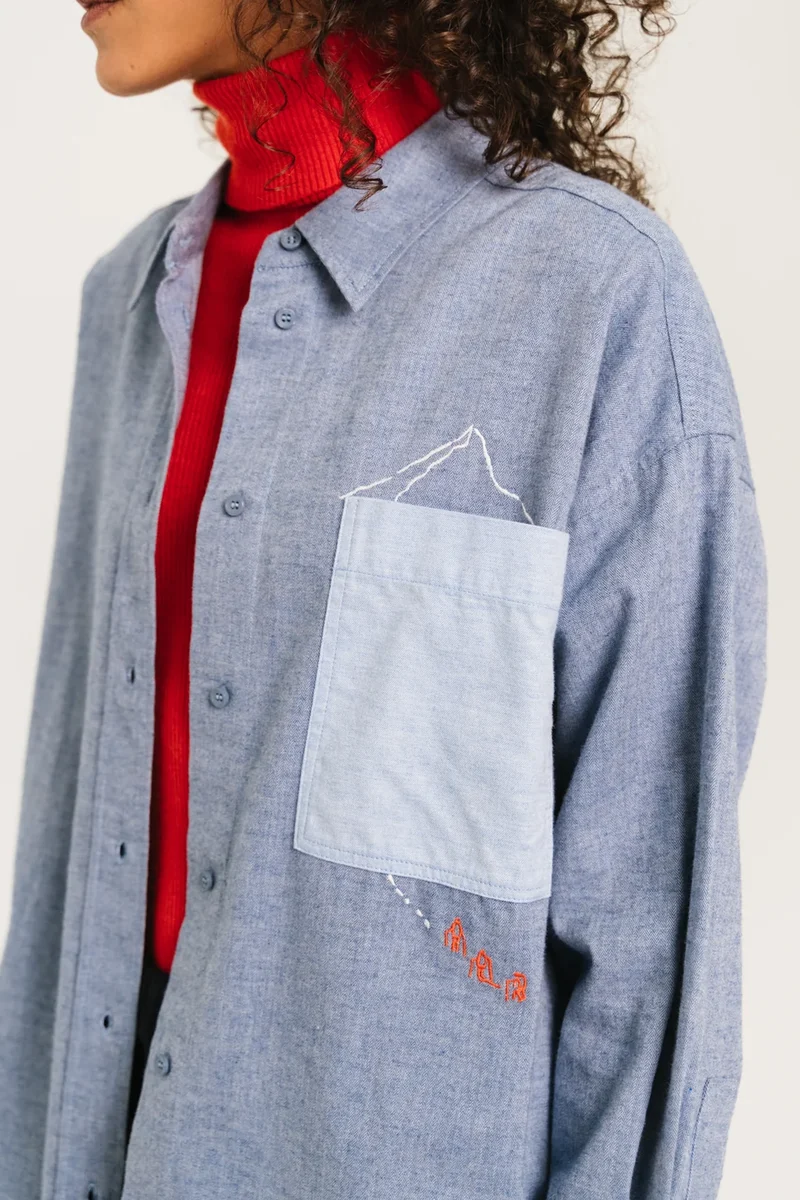 SacreCoeur Chemise Baylie Chevrons Bleu