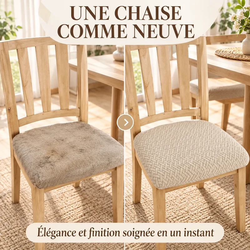 Housse de chaise épaissie | Protection de coussin extensible en jacquard