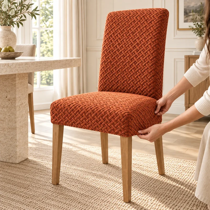 Housse de chaise extensible | Protection universelle en jacquard