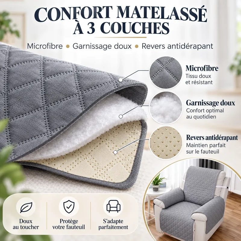 Housse de canapé inclinable | Couvre canapé antidérapant pour animaux