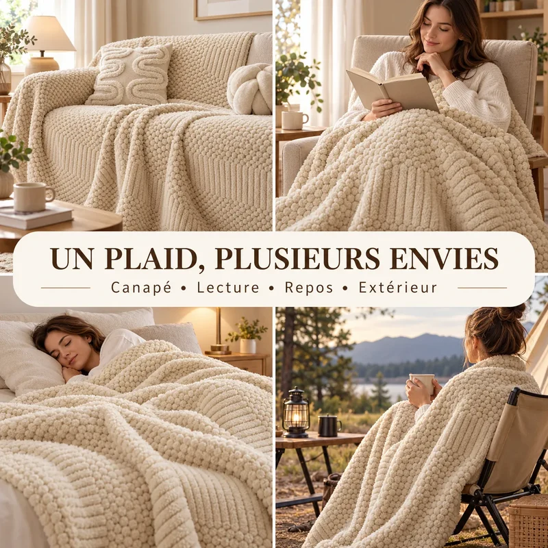 Housse de canapé bohème | Couvre canapé épais en polaire jacquard