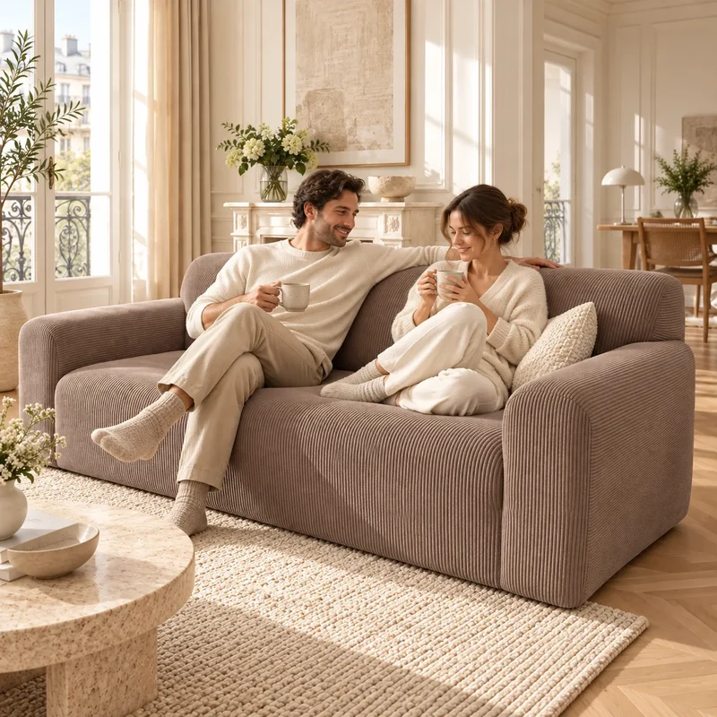 Housse de canapé en velours | Couvre canapé doux et antidérapant