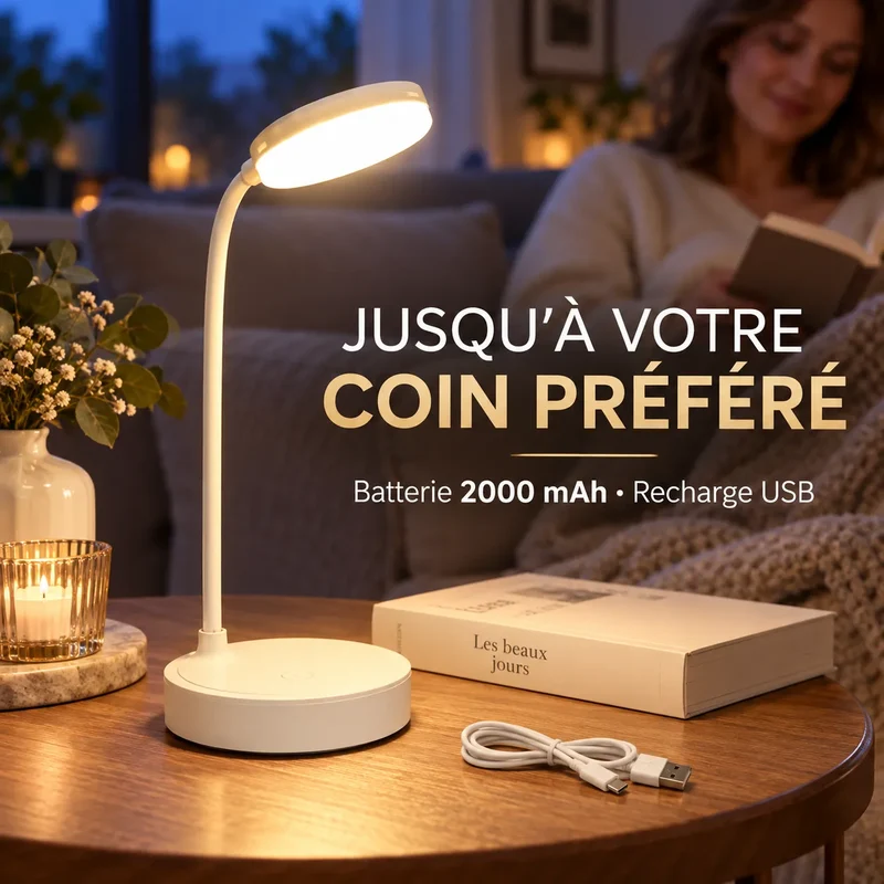 Lampe de Bureau LED Portable | Lampe de chevet tactile, 9 modes de luminosité