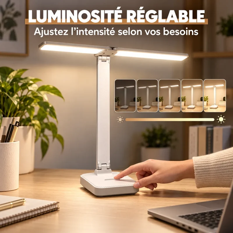 Lampe de Bureau | Lampe de chevet USB tactile, 3 niveaux de luminosité