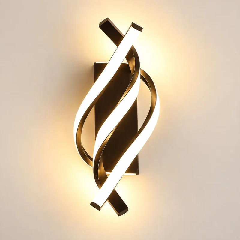 Applique Murale Spirale | Lampe murale LED design courbé, chambre, salon et couloir