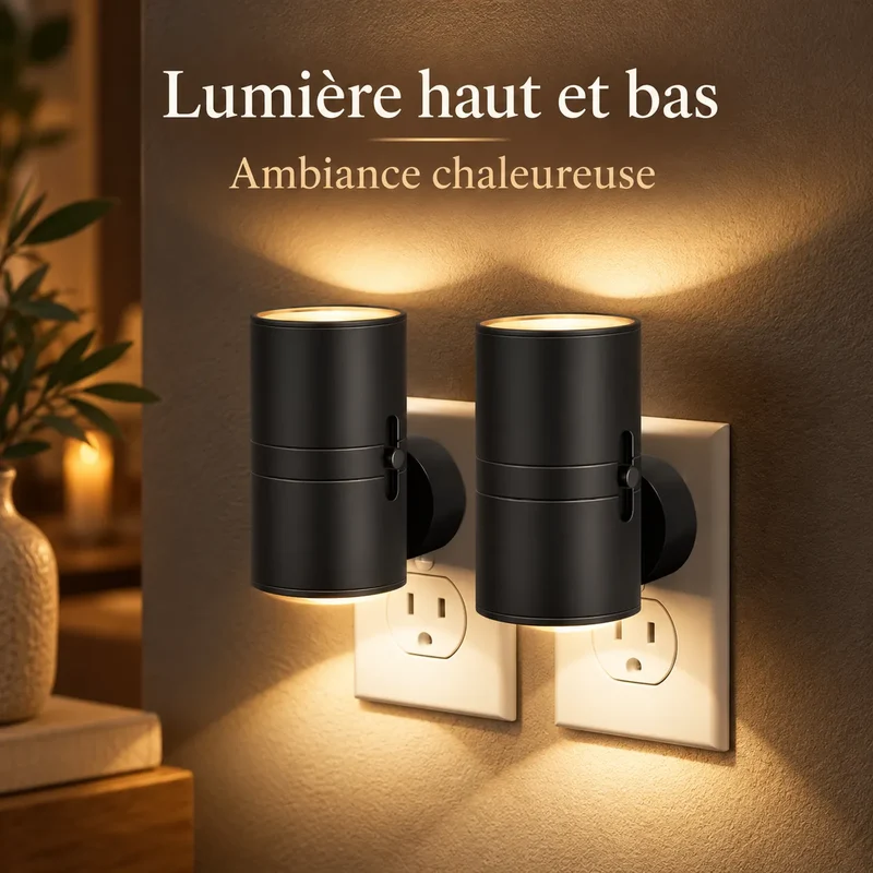 Applique Murale pour Chambre Sensa | Veilleuse à prise avec capteur crépusculaire, couloir et chambre