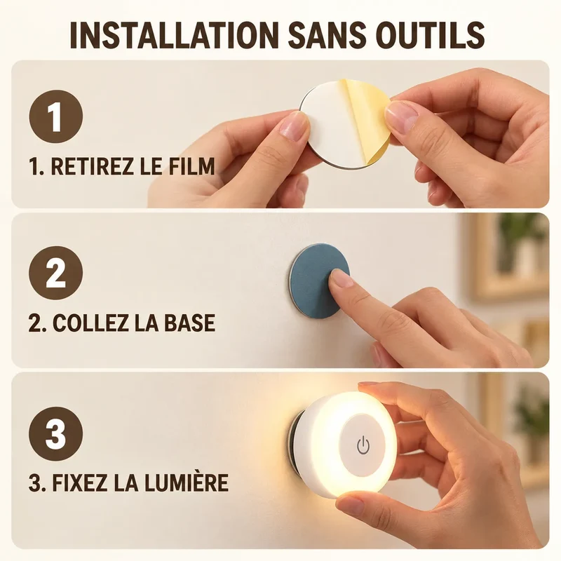 Applique Murale LED Fimura | Lampe murale sans fil rechargeable, tactile et magnétique
