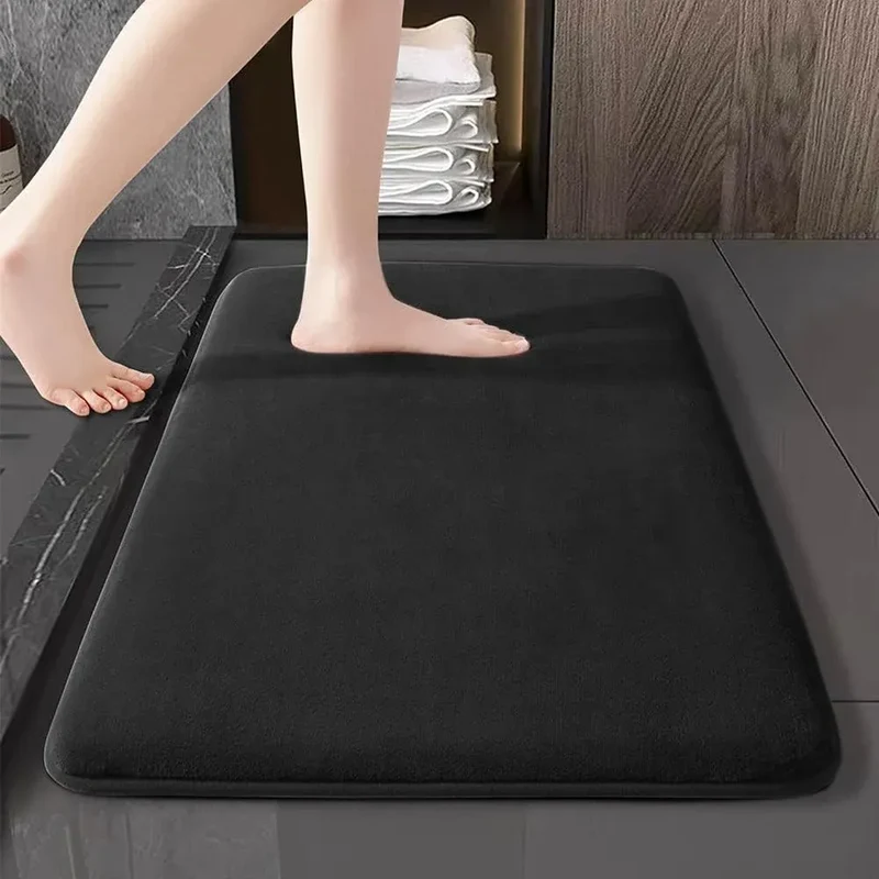 Tapis de Salle de Bain Moelly | Tapis de douche antidérapant en velours corail super absorbant