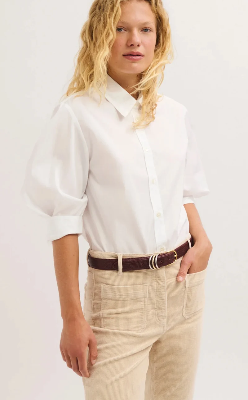 Pablo Chemise Lesta en Popeline Blanc