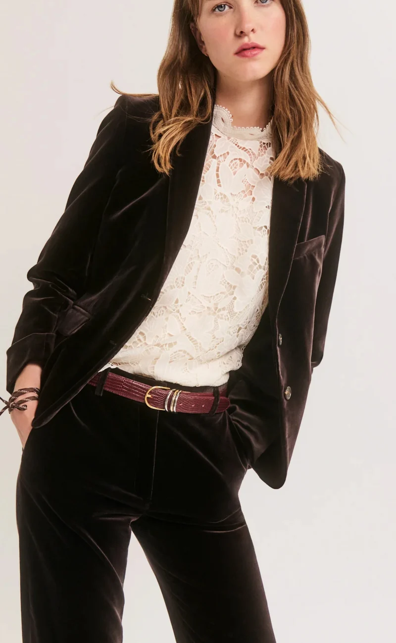 Pablo Blazer Jelia en Velours Cinnamon
