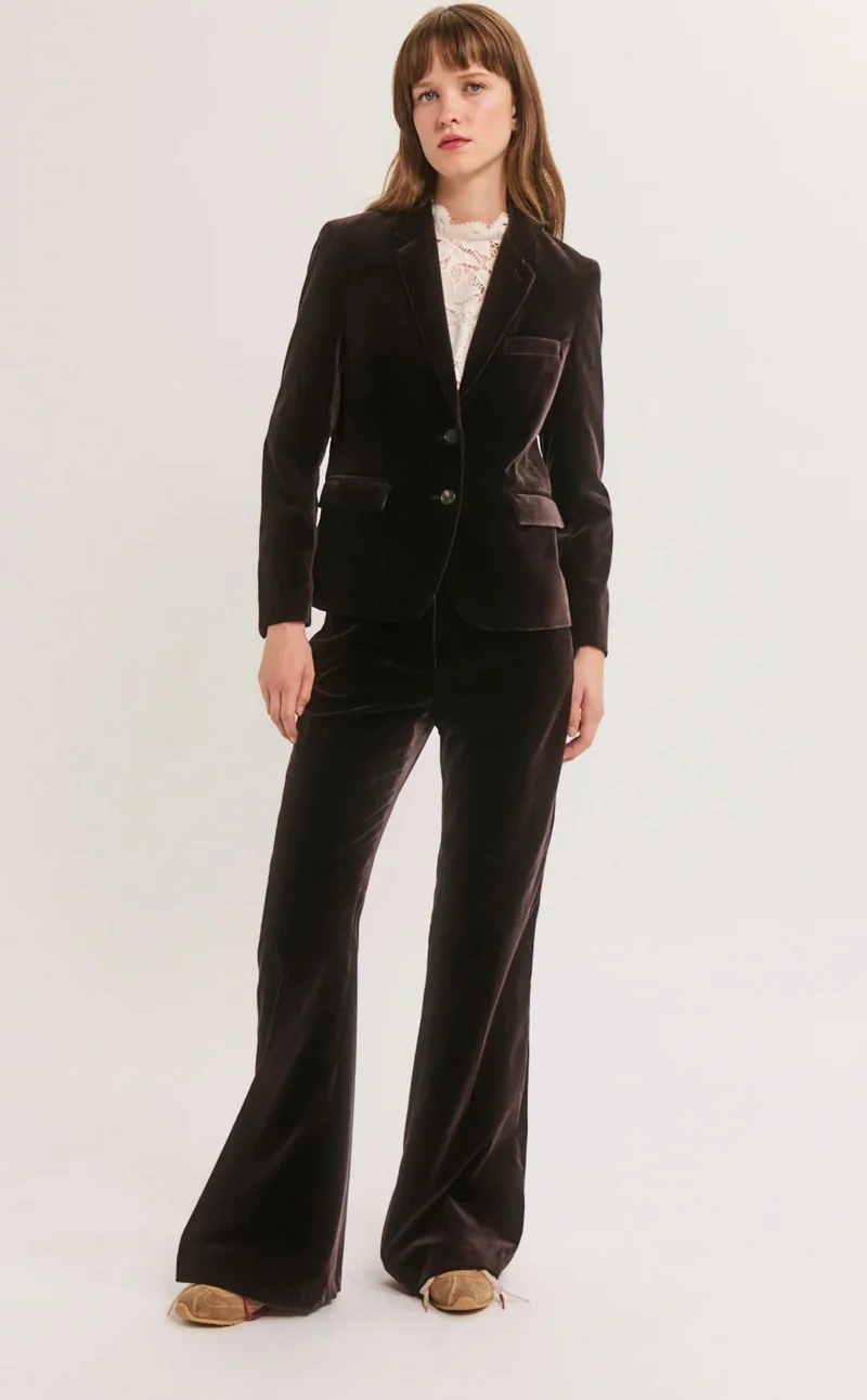 Pablo Blazer Jelia en Velours Cinnamon